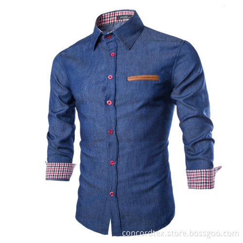 Mens denim color fashion shirt